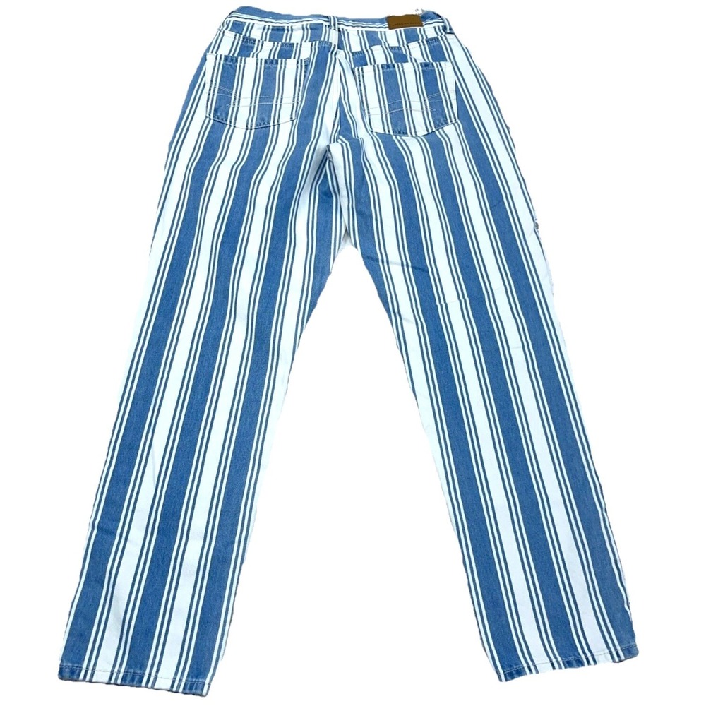 American Eagle Jeans Women 2 Mom Jean Straight Leg Striped High Rise Denim Boho